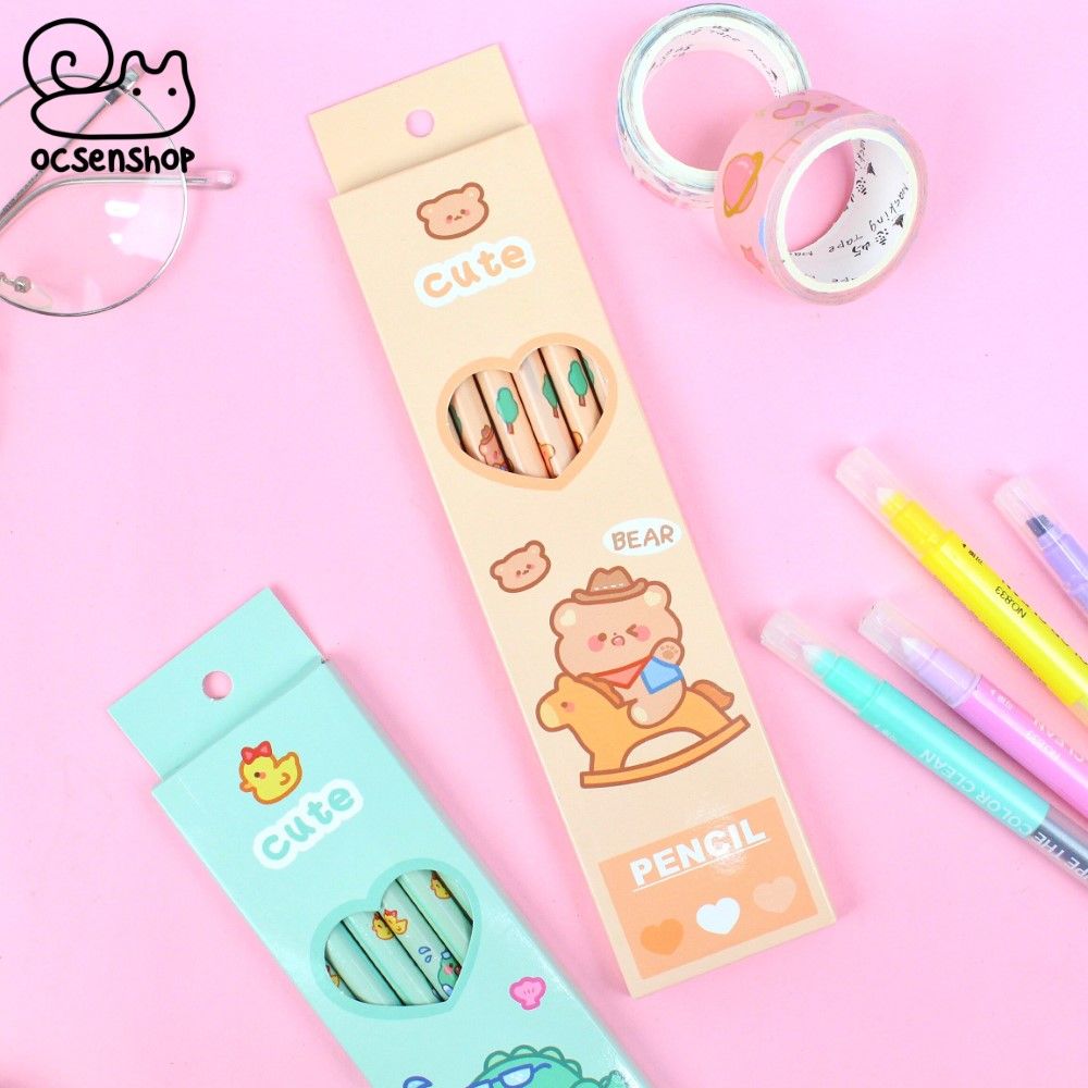 Set bút chì gỗ Cute (6c)