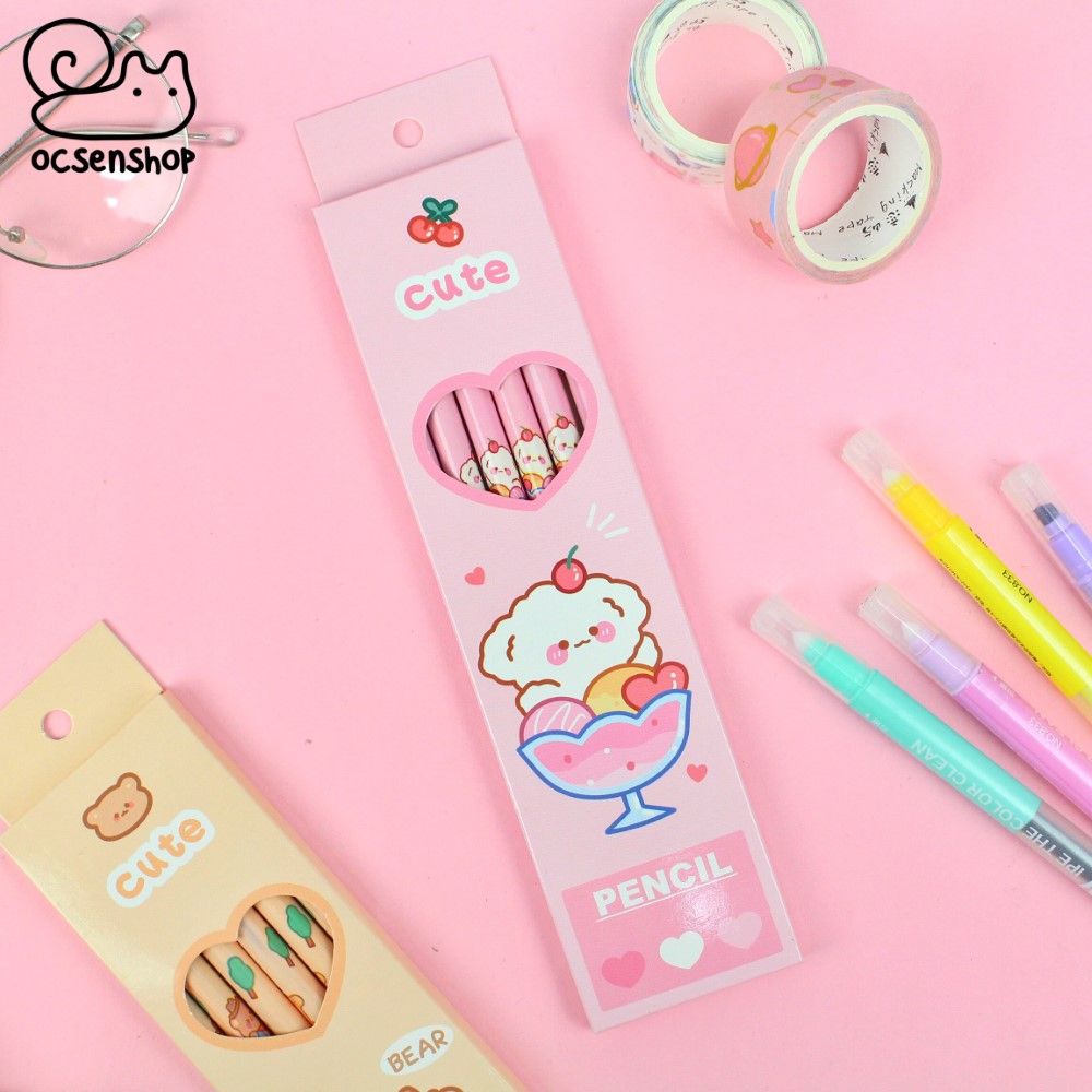 Set bút chì gỗ Cute (6c)