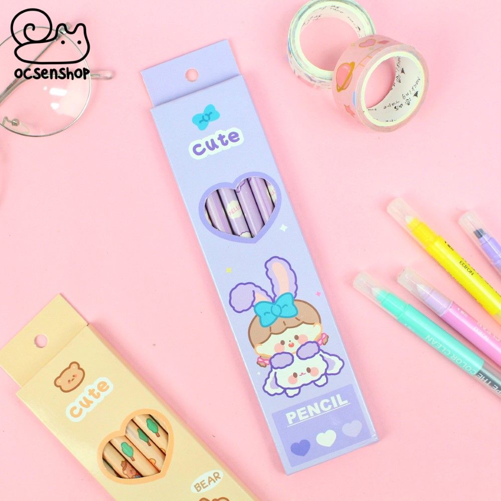 Set bút chì gỗ Cute (6c)