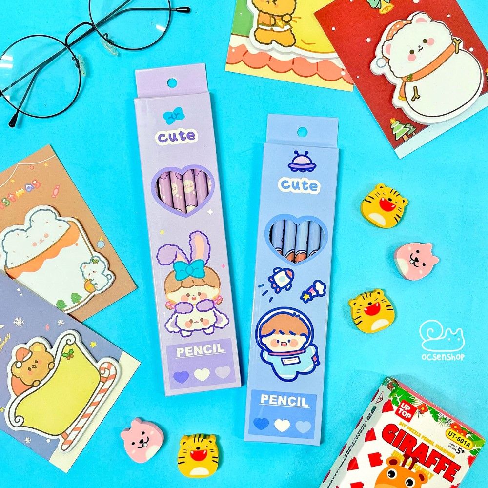 Set bút chì gỗ Cute (6c)