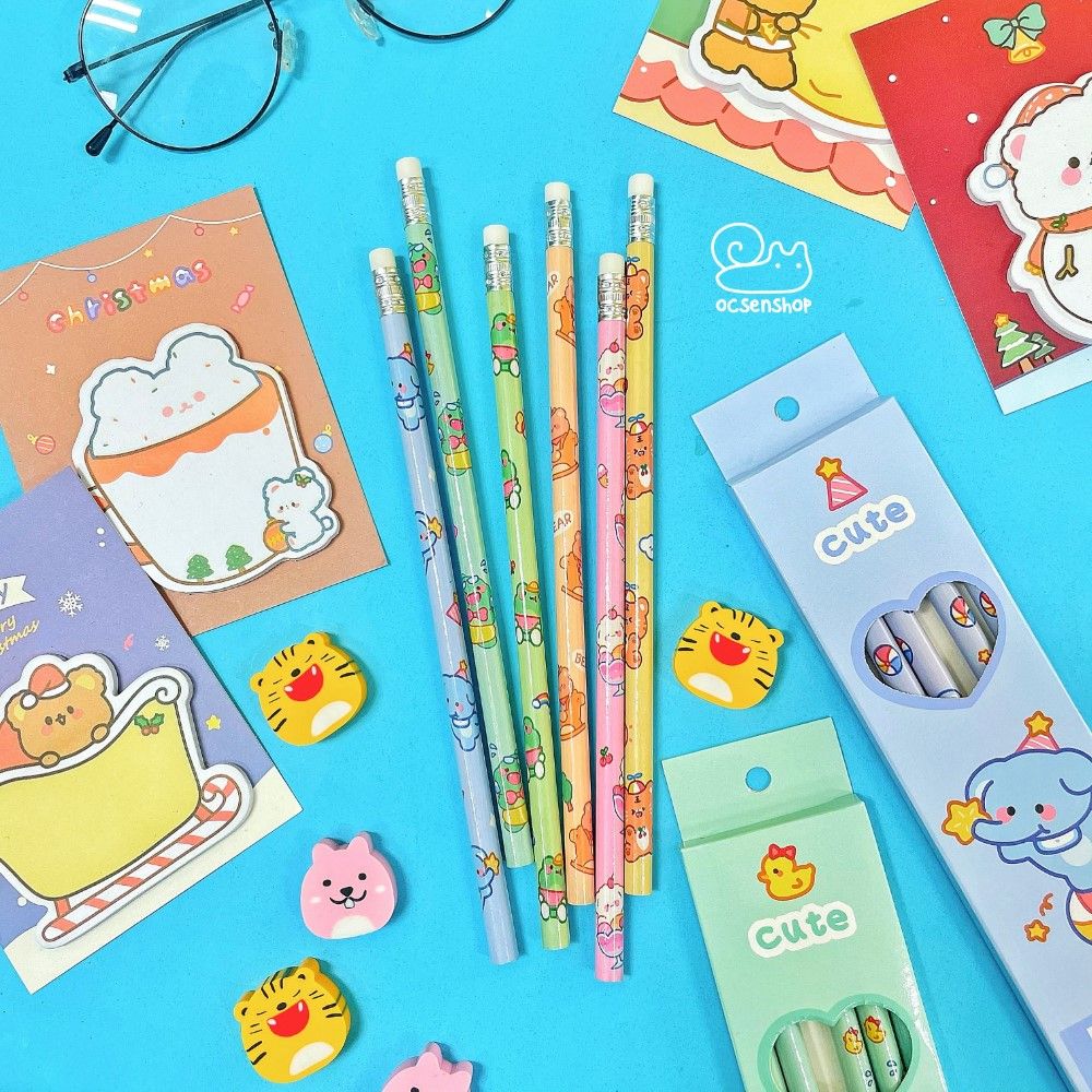 Set bút chì gỗ Cute (6c)