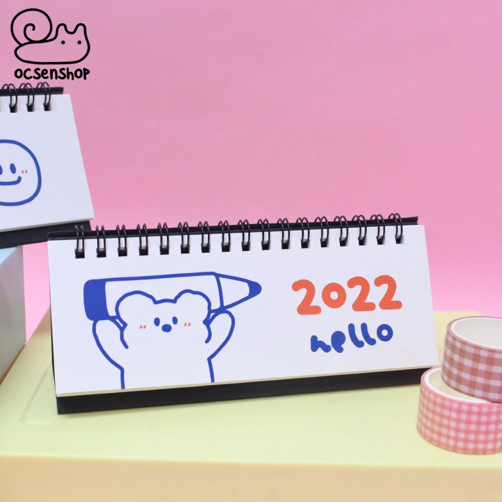 Lịch 2022 nền trắng (16x7x5cm)