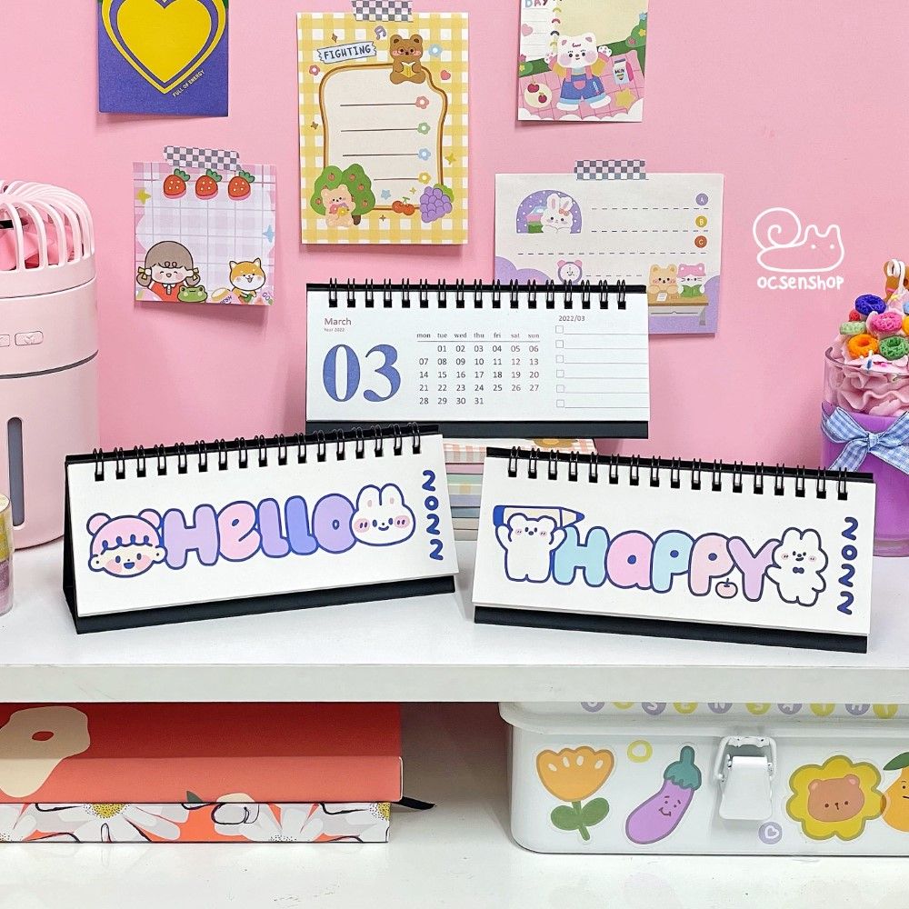 Lịch 2022 nền trắng (16x7x5cm)