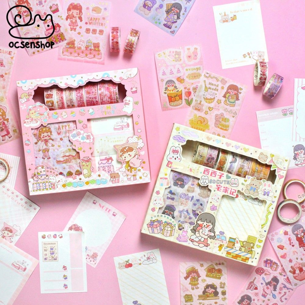 Set washitape + sticker hinh