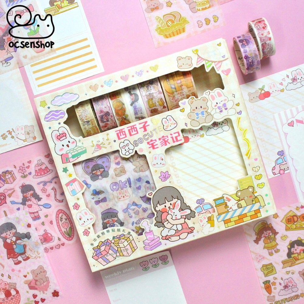 Set washitape + sticker hình