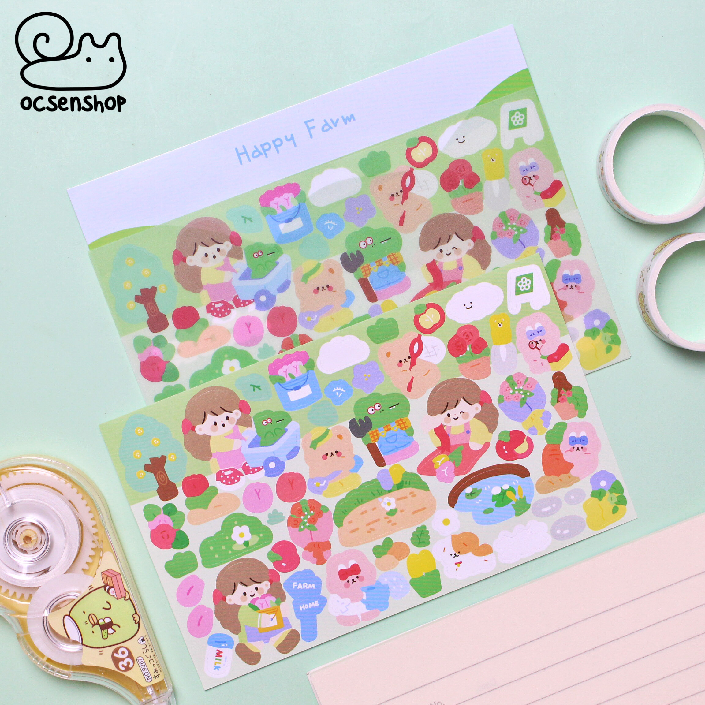 Set sticker Cô bé tóc nâu (2 tấm)