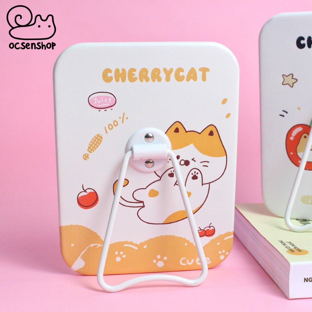 Gương để bàn chữ nhật Cherry cat