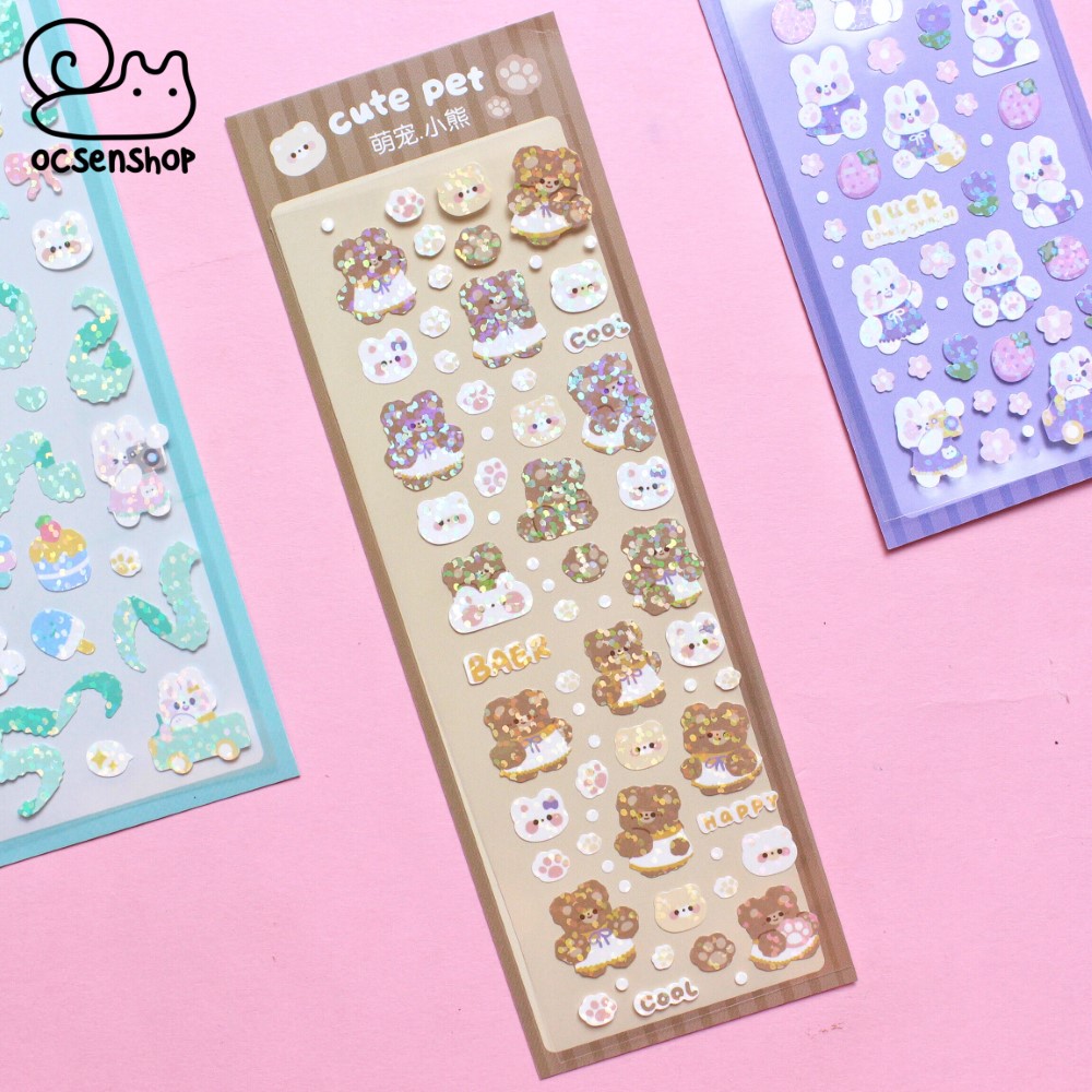 Sticker Động vật cán nhũ (5x15cm)