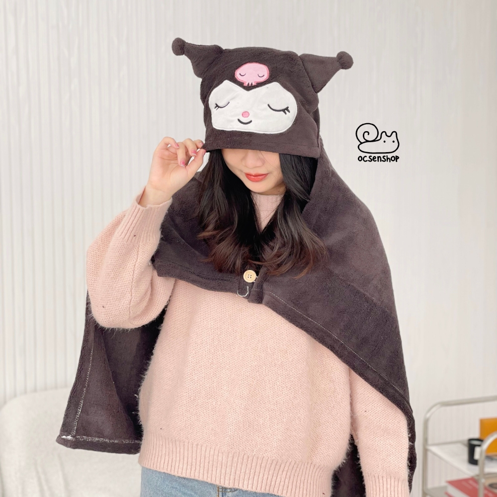 Mũ lông mịn kèm chăn Sanrio