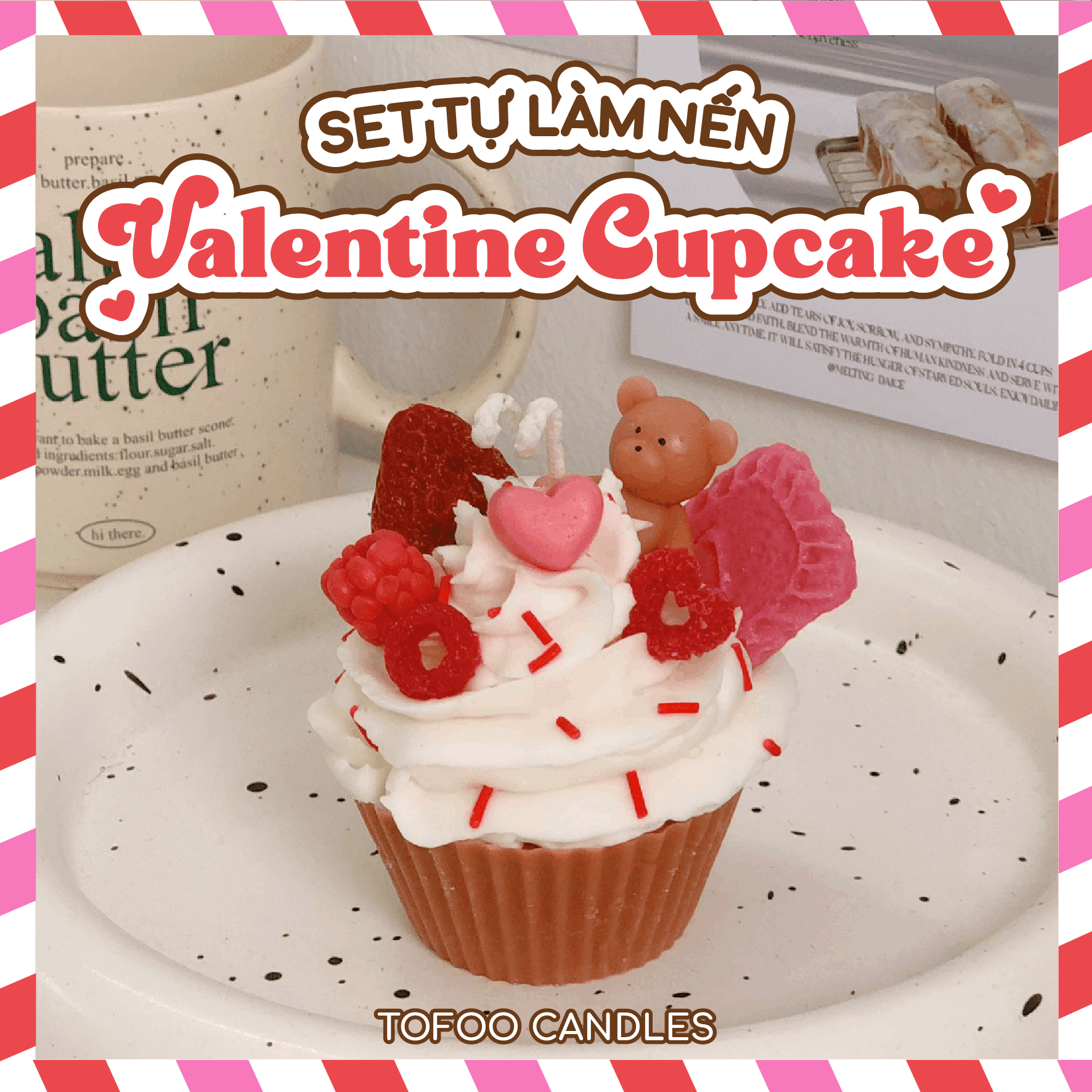 Bo kit lam nen thom Valentine Cupcake