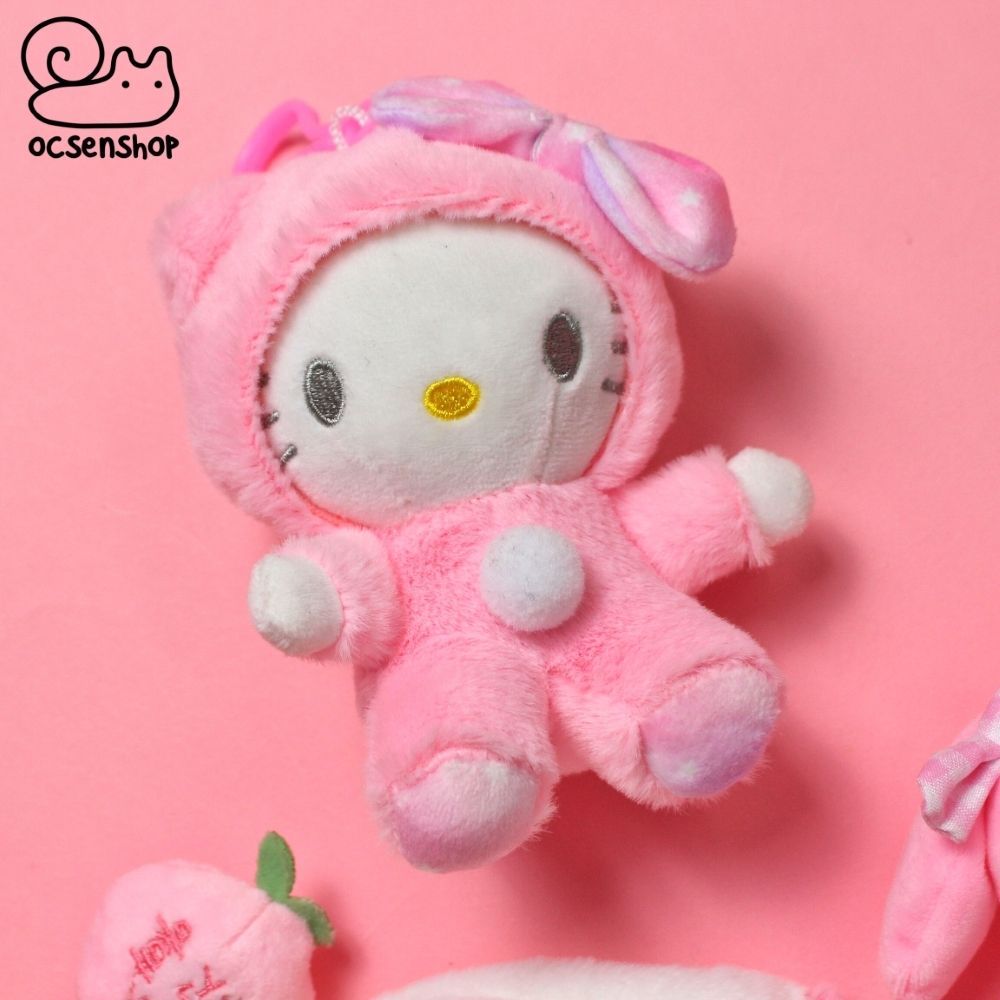 Móc khóa bông Sanrio mặc hoodie