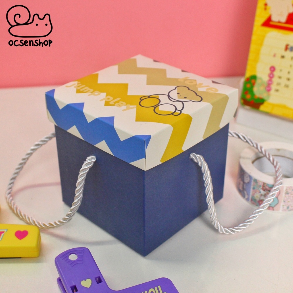 Hộp quà Động vật nền họa tiết (10x10x10cm)