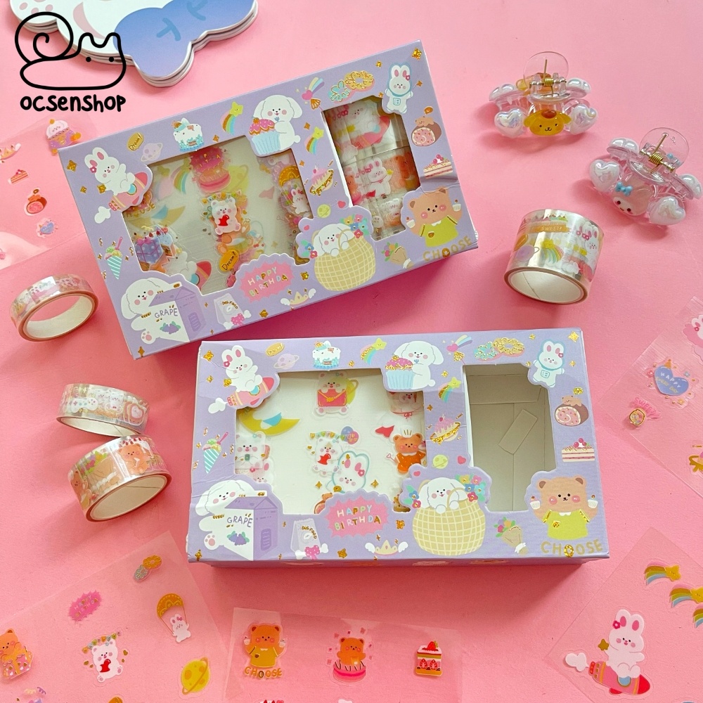 Box sticker + washitape Động vật