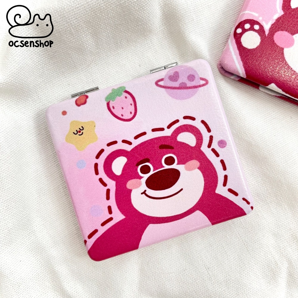 Gương bọc da 2 mặt vuông Lotso