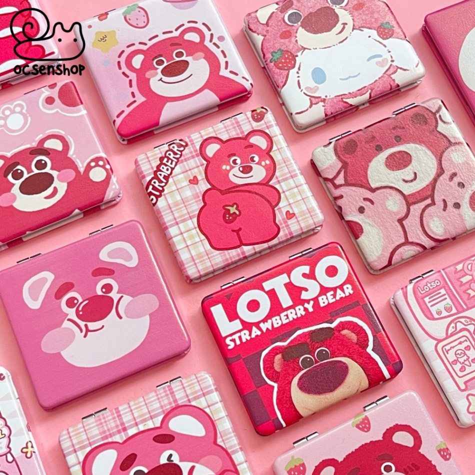 Gương bọc da 2 mặt vuông Lotso