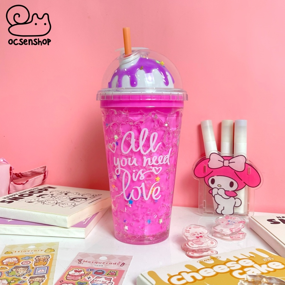 Bình nước nhựa All you need is love (450ml)