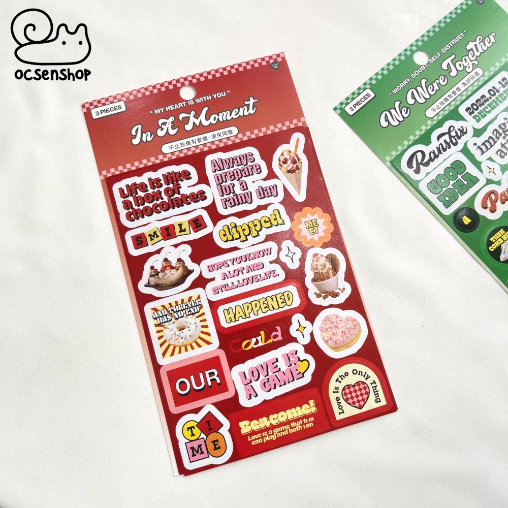 Sticker viền kẻ ô (3 tấm)