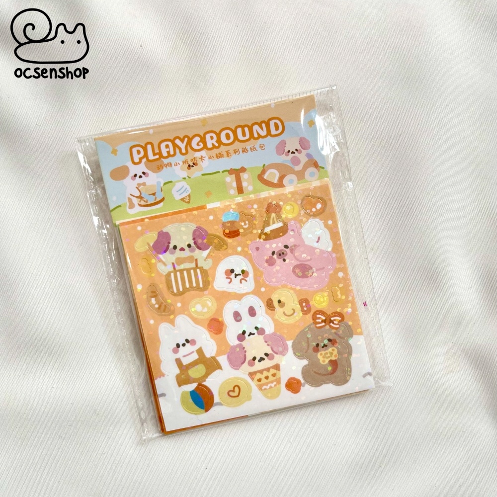 Sticker cán nhũ Động vật (10 tấm)