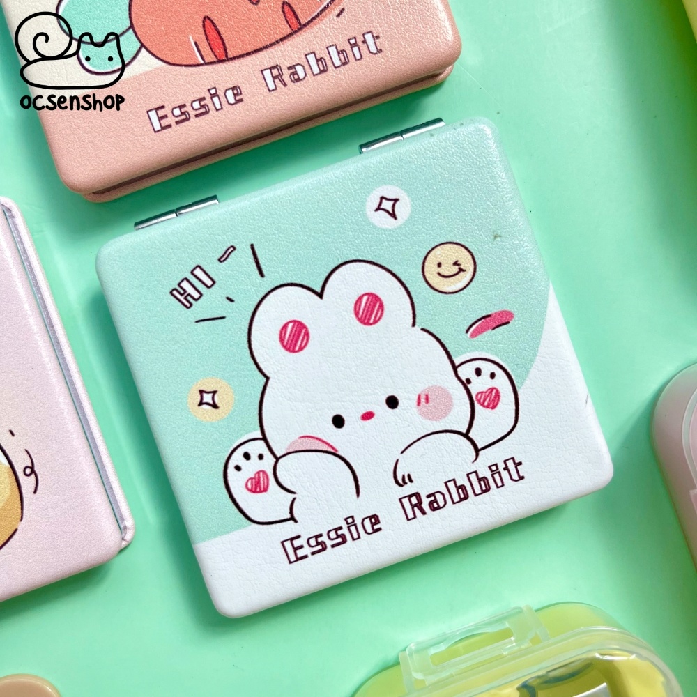 Gương bọc da 2 mặt Essie Rabbit