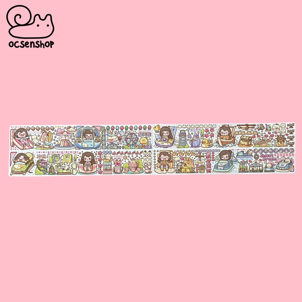 Sticker bảng dài Em bé tóc nâu