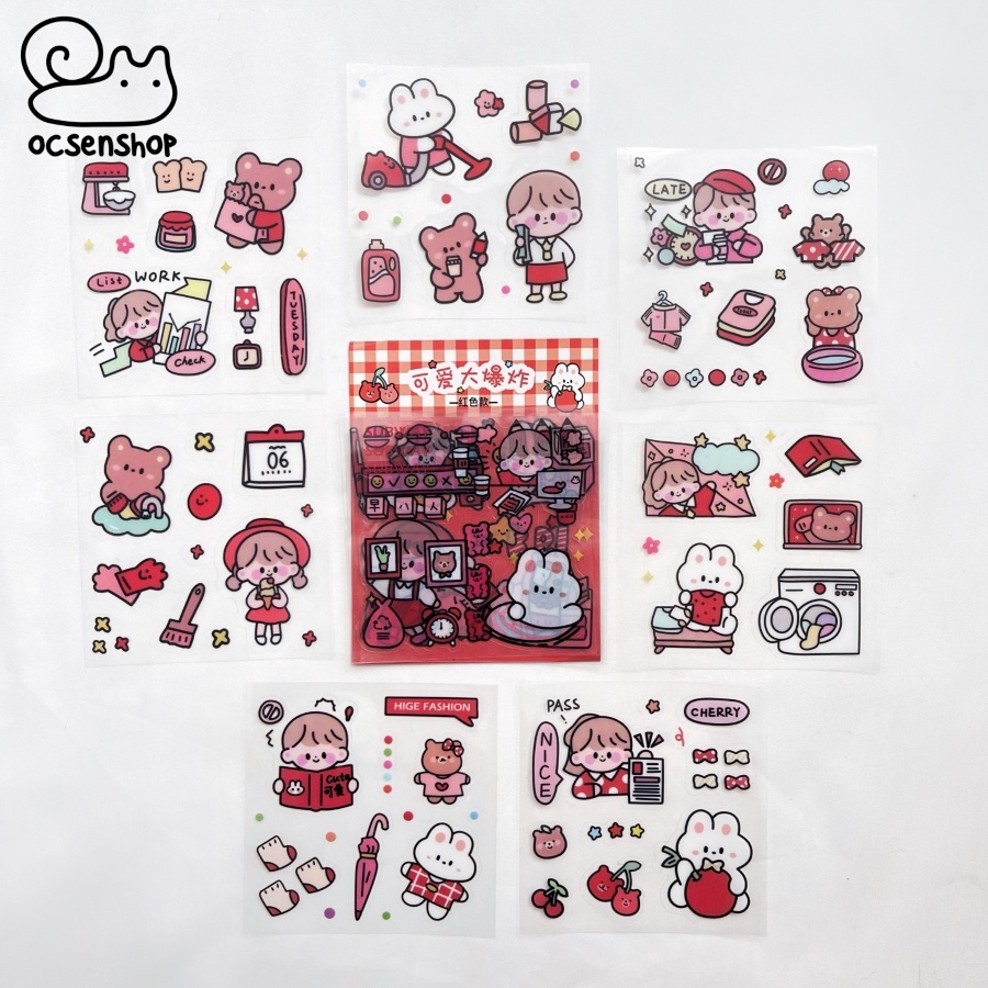 Set sticker bảng nhỏ caro Em bé