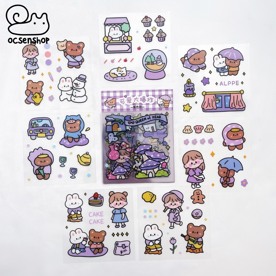 Set sticker bảng nhỏ caro Em bé