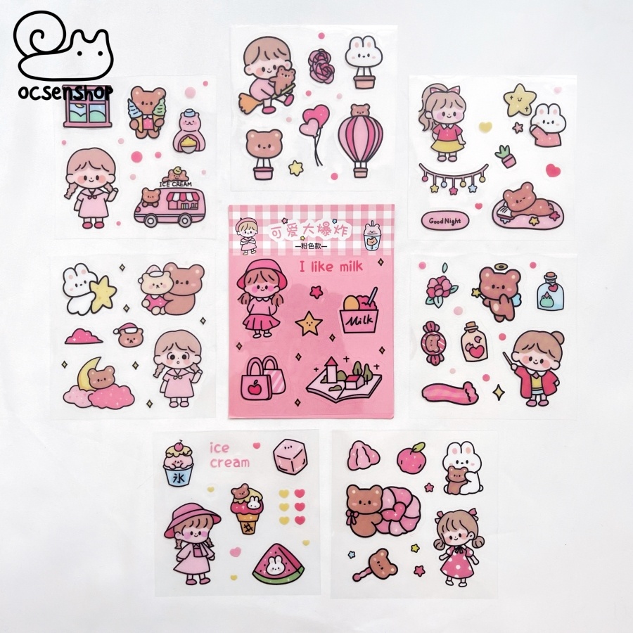 Set sticker bảng nhỏ caro Em bé