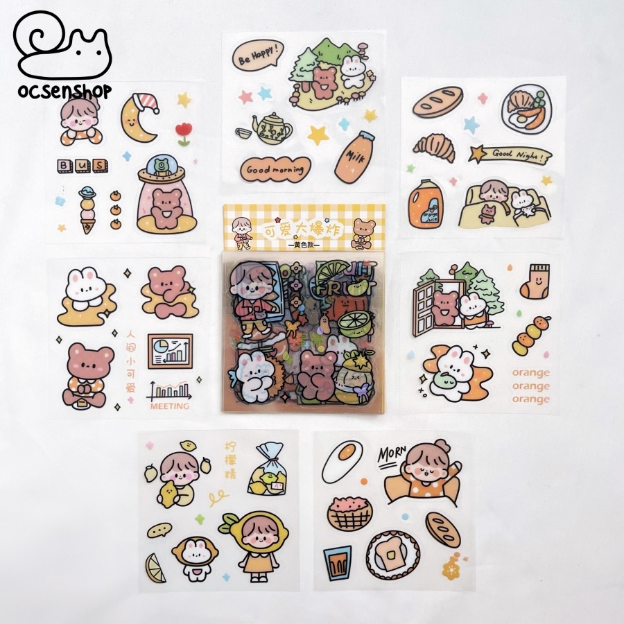 Set sticker bảng nhỏ caro Em bé