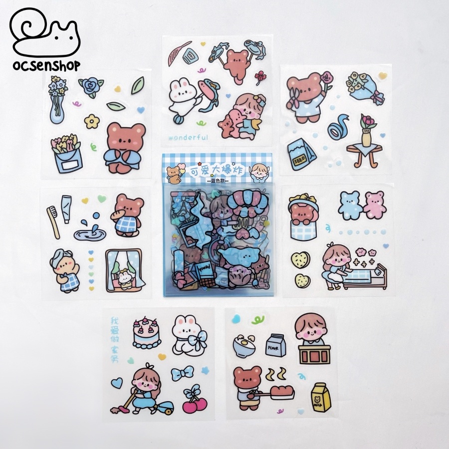 Set sticker bảng nhỏ caro Em bé