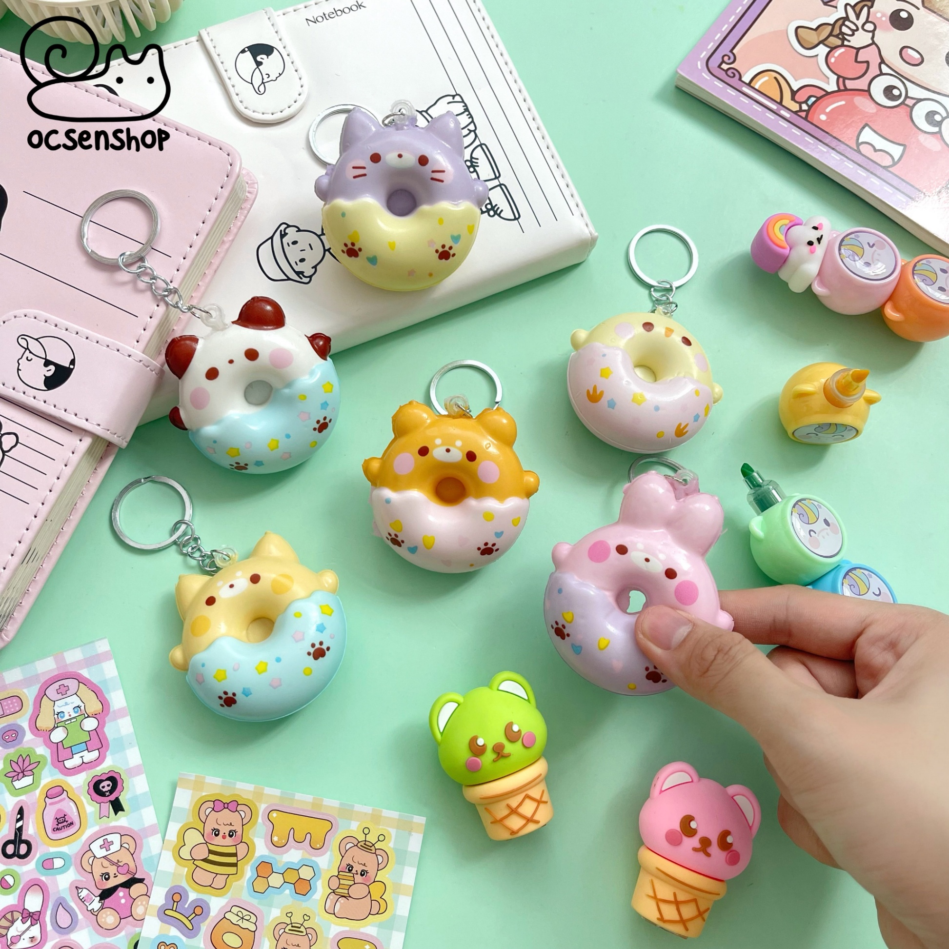 Móc khóa squishy Động vật donut