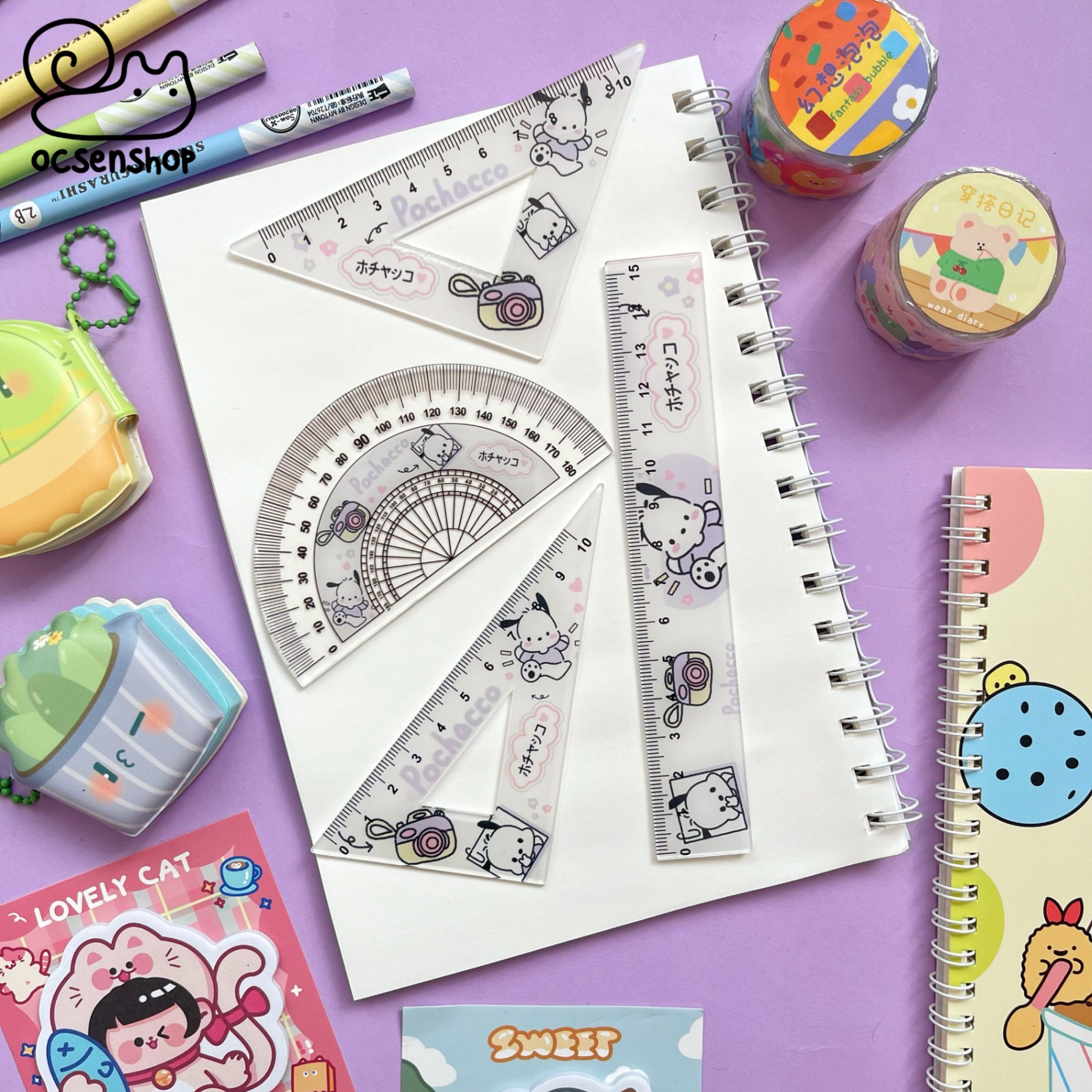 Set thước kẻ Sanrio (4c)