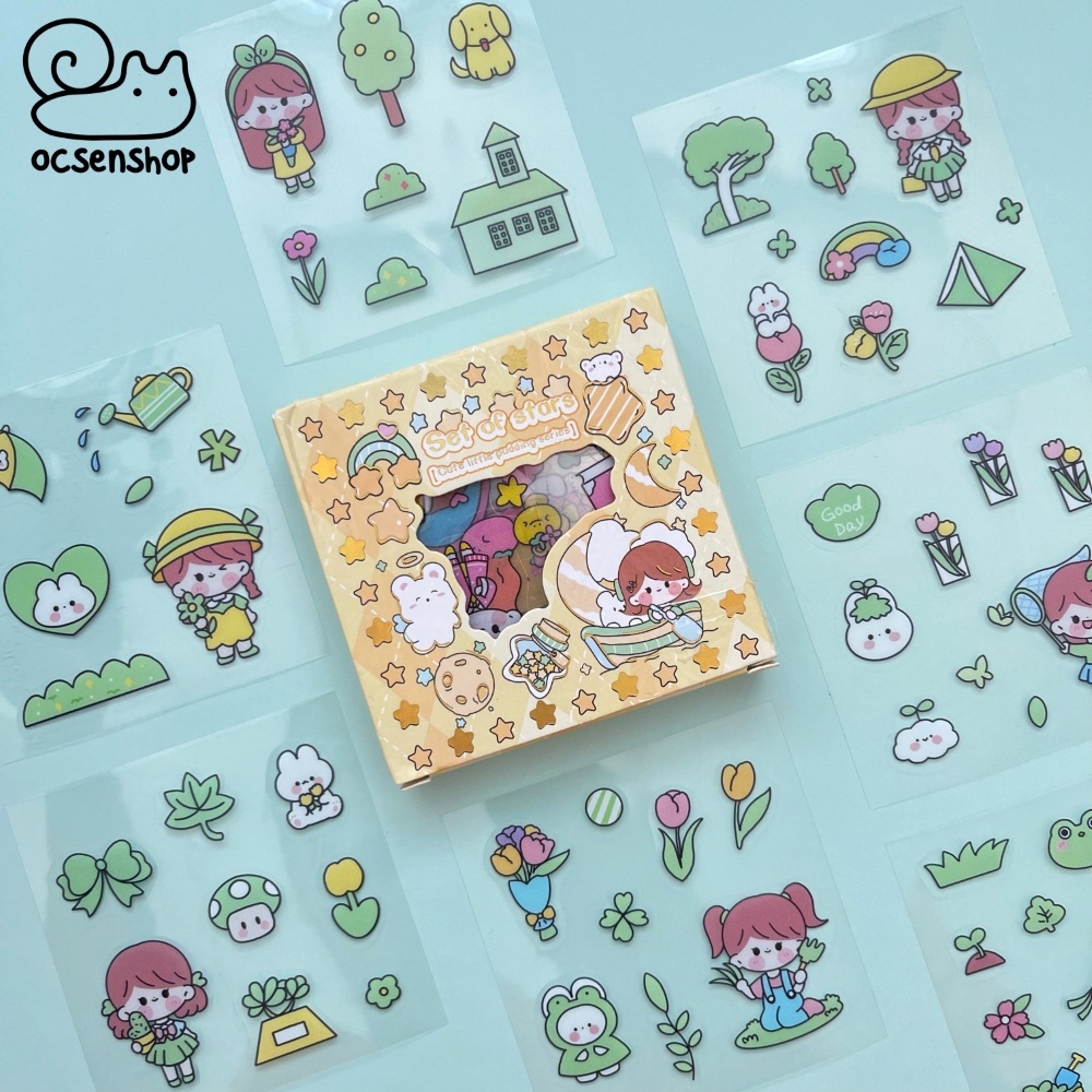 Hộp sticker Cute little pudding (100 tấm)