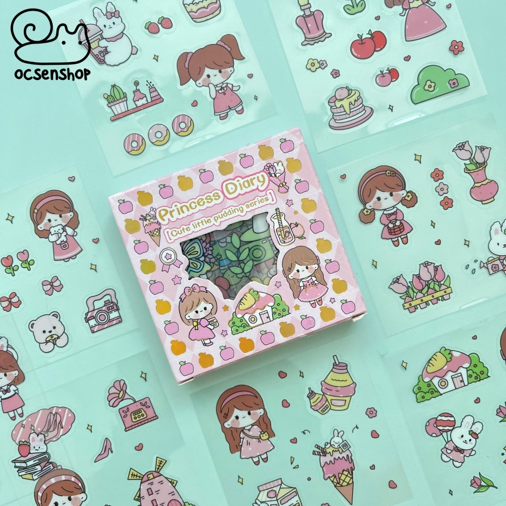 Hộp sticker Cute little pudding (100 tấm)