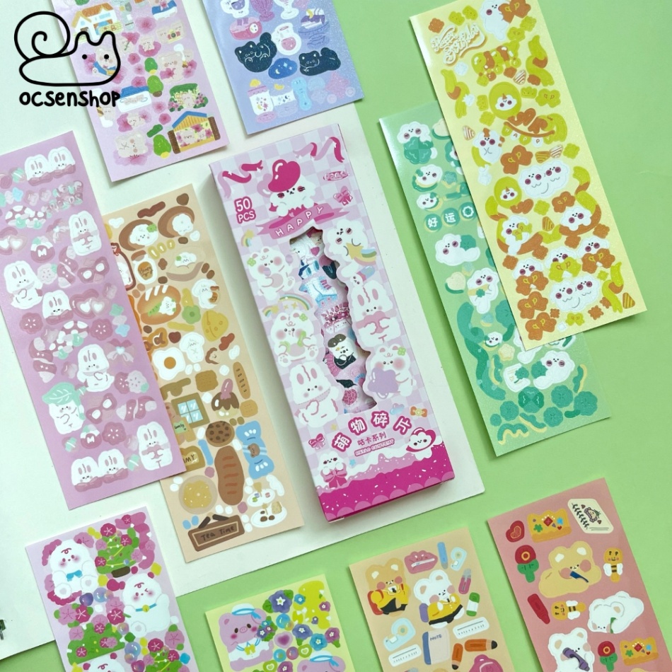 Set sticker Động vật happy (50 tấm)