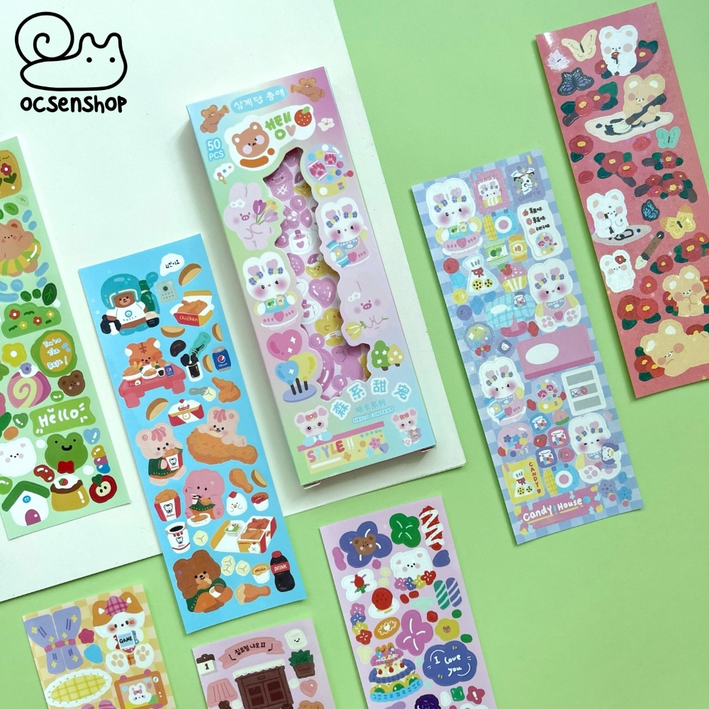 Set sticker Động vật happy (50 tấm)