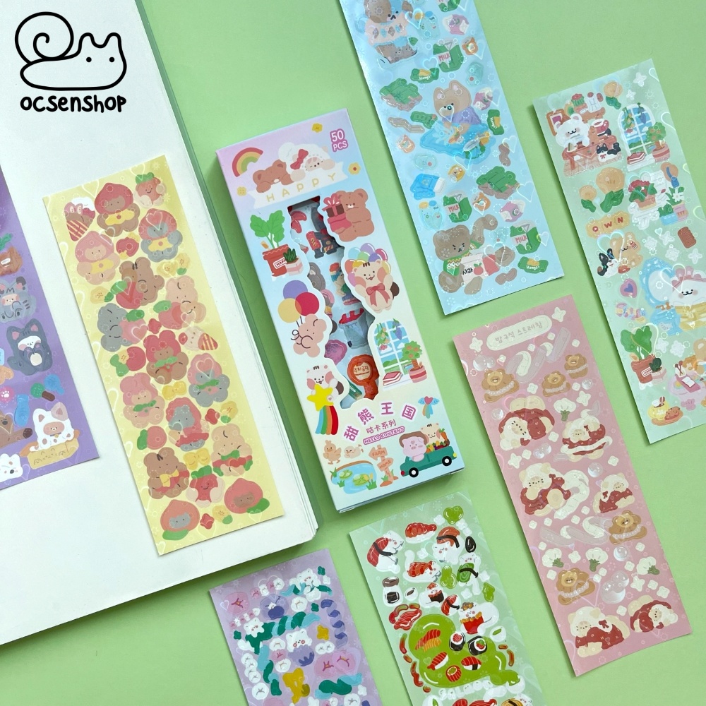 Set sticker Động vật happy (50 tấm)