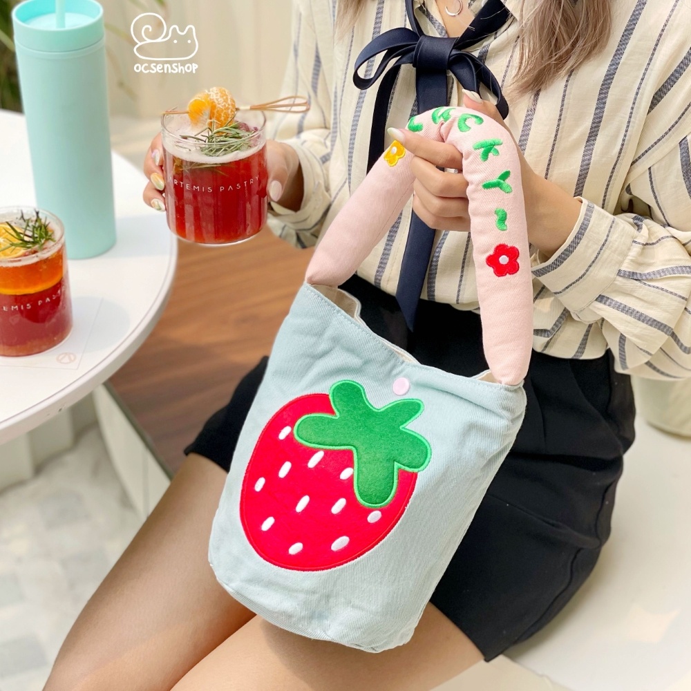 Totebag quả Dâu quai lucky