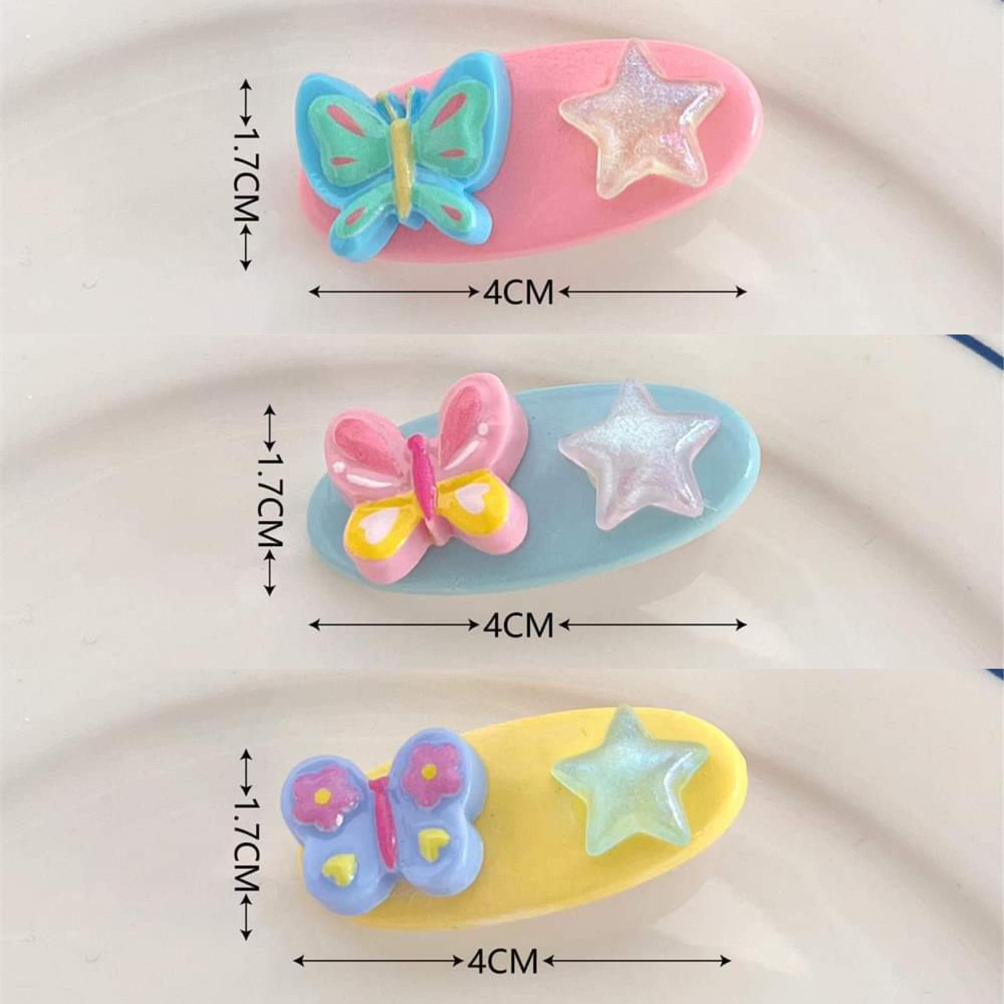 Set kẹp tóc ngắn Butterfly và sao (2c)