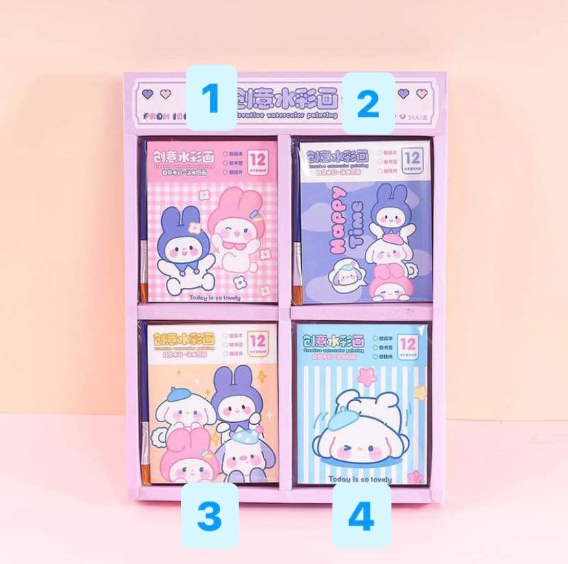 Bộ tô màu bột Sanrio cartoon (12 tờ)