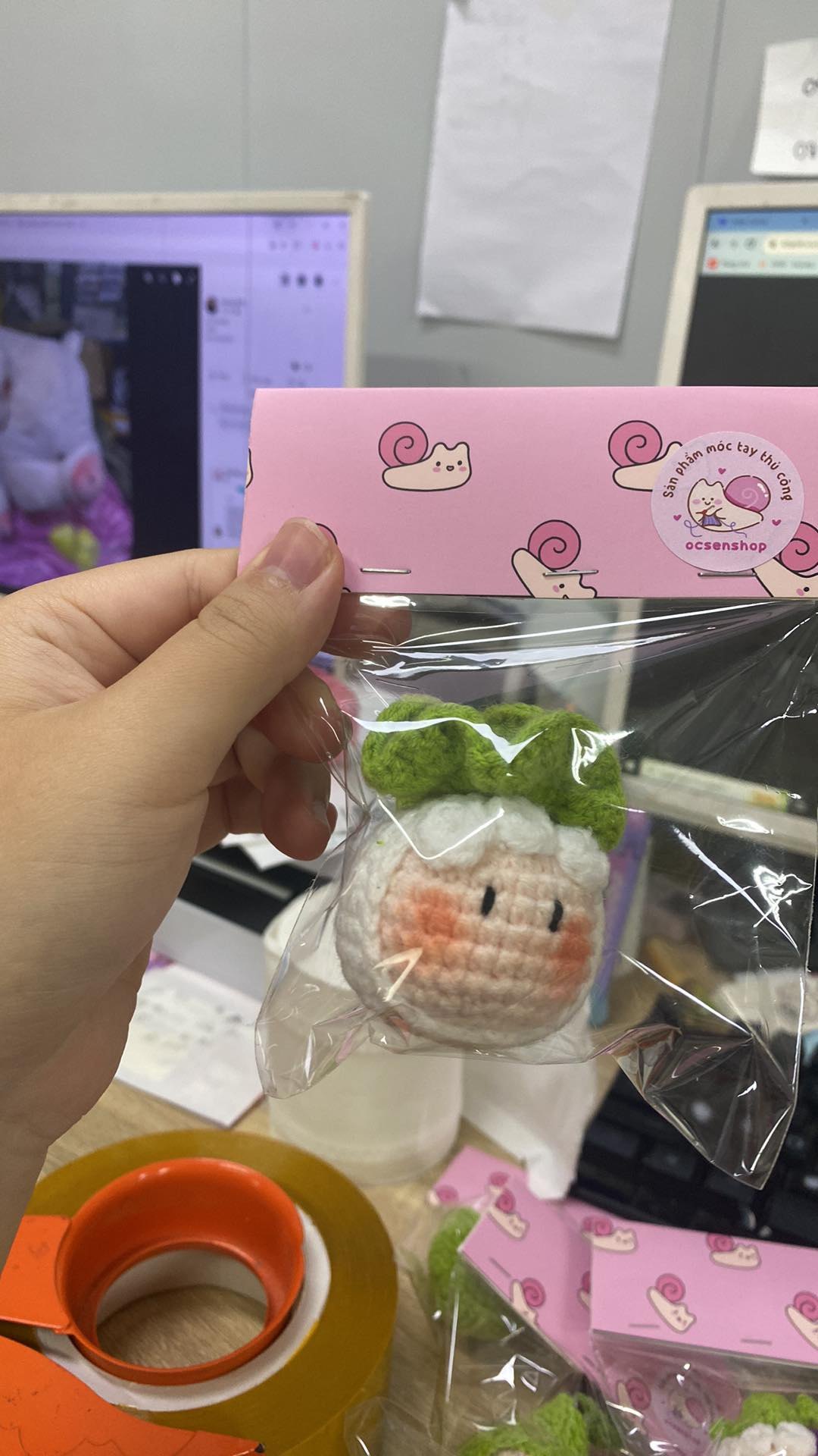 Móc khóa len Mochi cosplay trái cây mini
