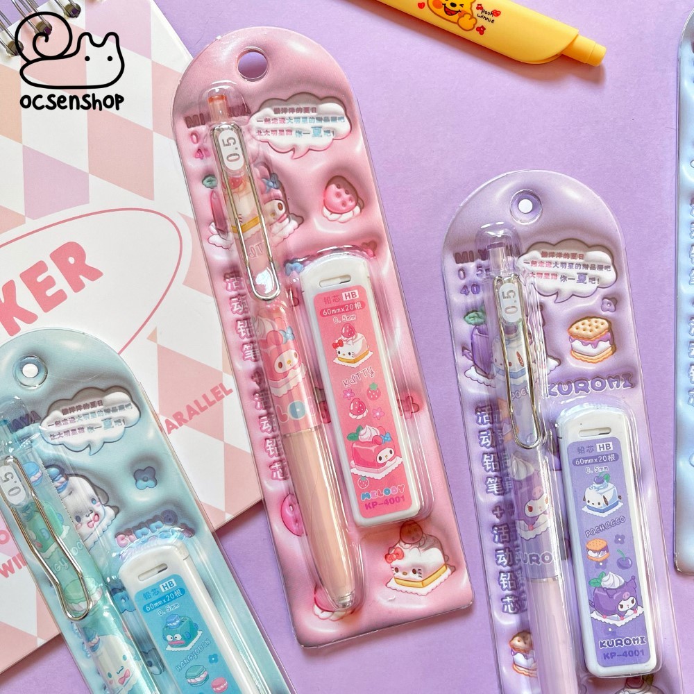 Set bút chì kim + ngòi Sanrio Bánh ngọt