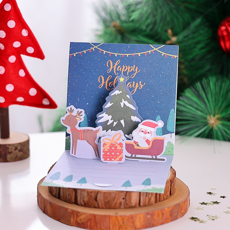 Thiệp vuông 3D Noel DIY (12x12cm)