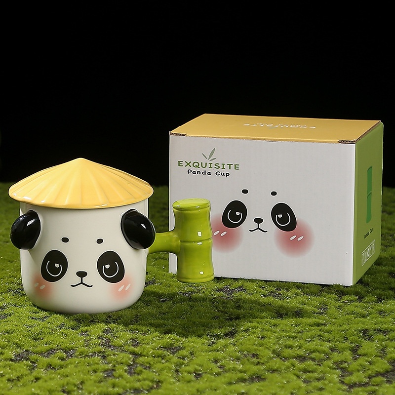 Cốc sứ Panda đội mũ (400ml)