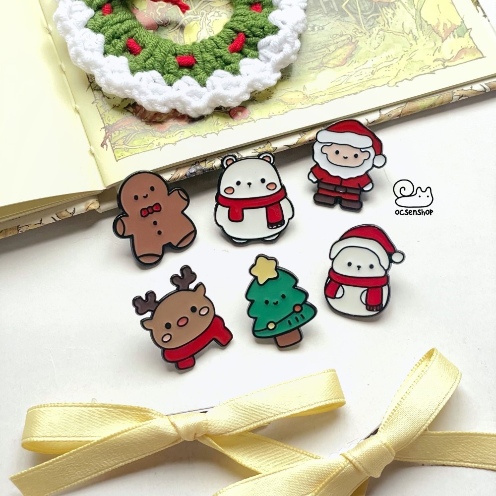 Pin cài áo Noel cartoon