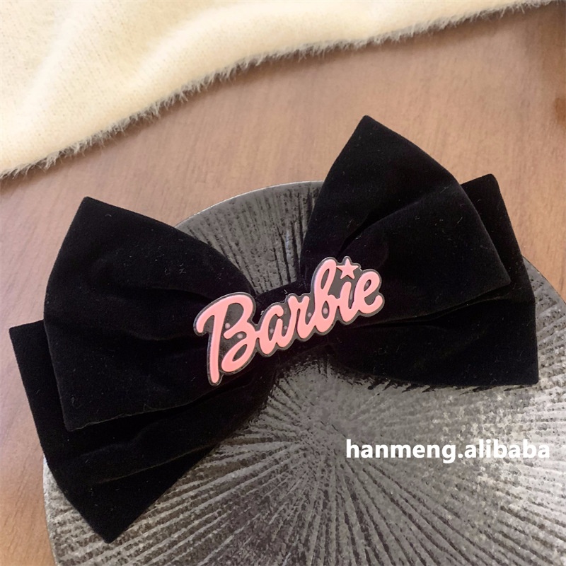 Kẹp tóc nhung Nơ Barbie