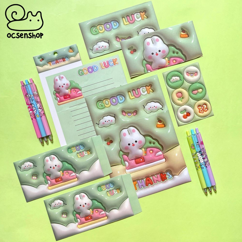 Set giấy viết thư kèm sticker Động vật 3D