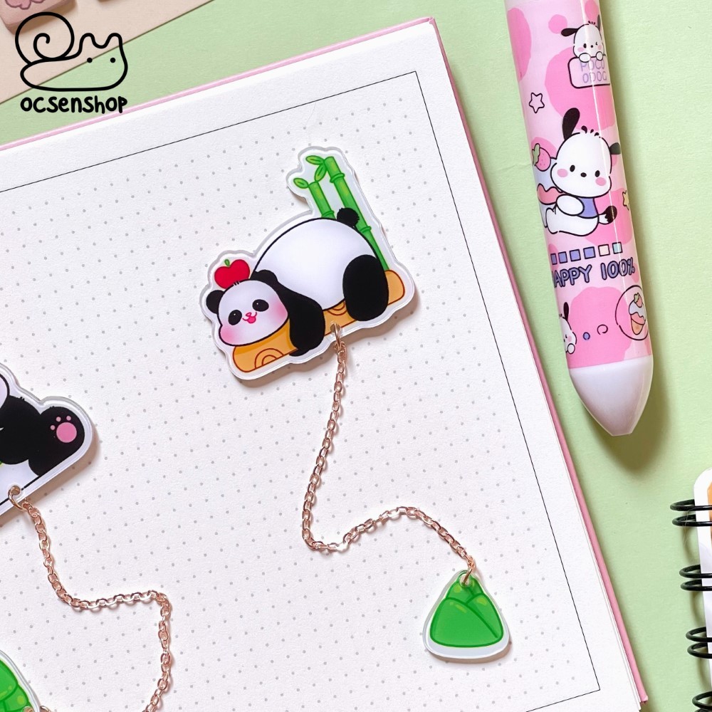 Bookmark dây xích Cute Panda