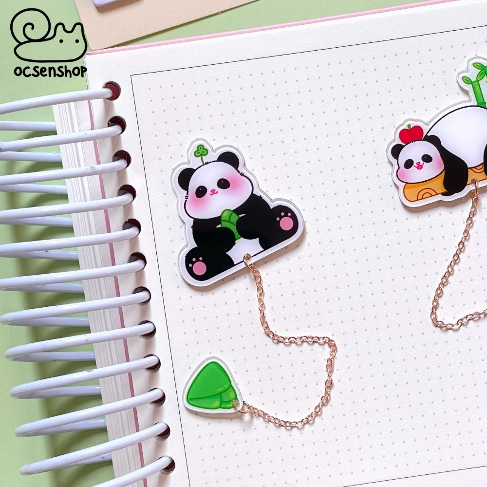 Bookmark dây xích Cute Panda