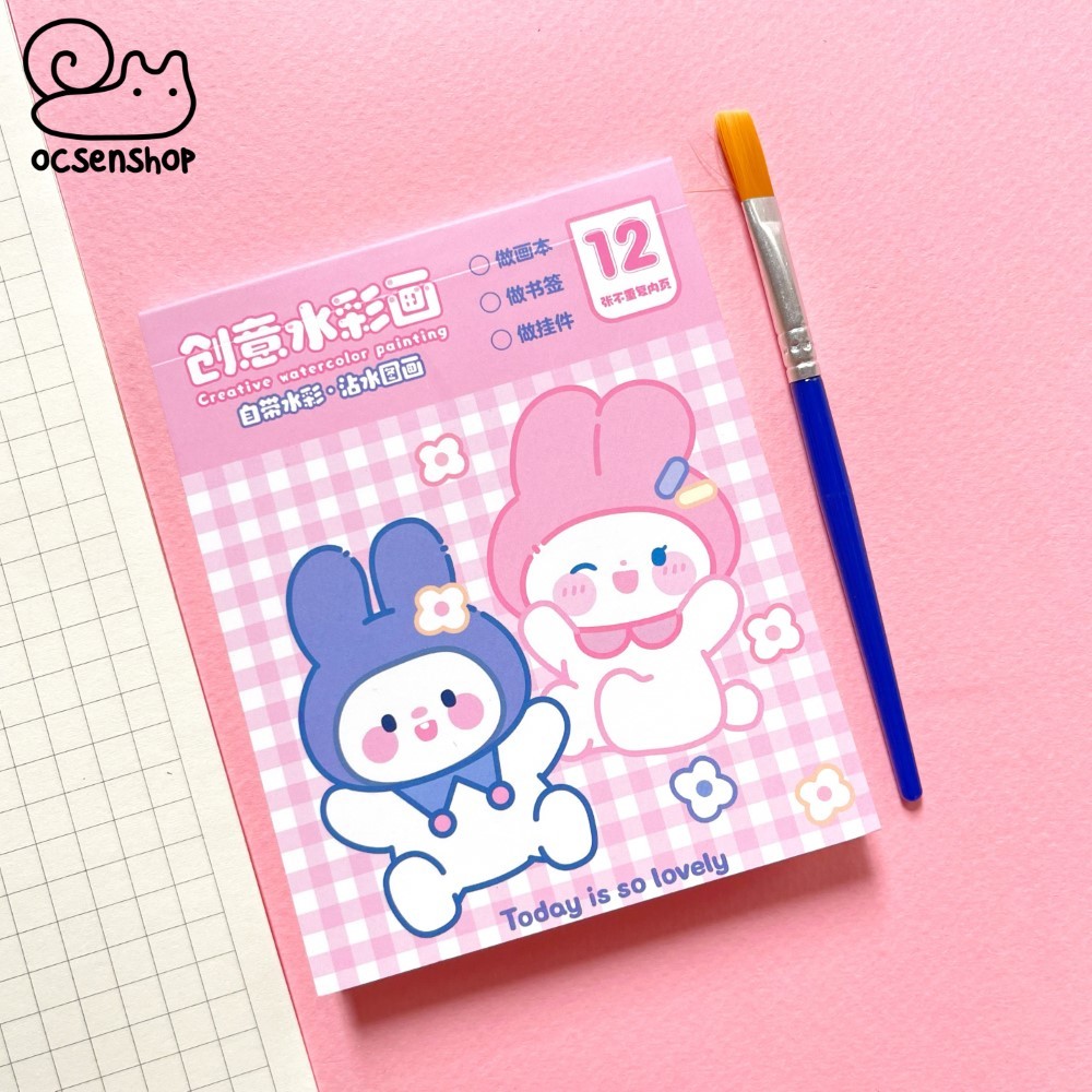 Bộ tô màu bột Sanrio cartoon (12 tờ)