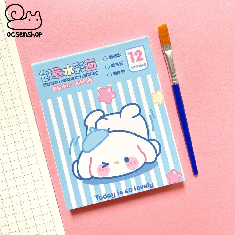 Bộ tô màu bột Sanrio cartoon (12 tờ)